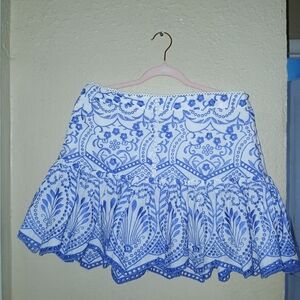 Zara Blue and White Mini Skirt